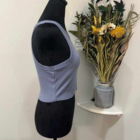 Bozzolo Ribbed Tank Top, Size Medium - Soft Blue - Picture 4 of 6